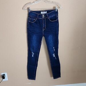 Blue Skinny Jeans with Some Distress Size 5